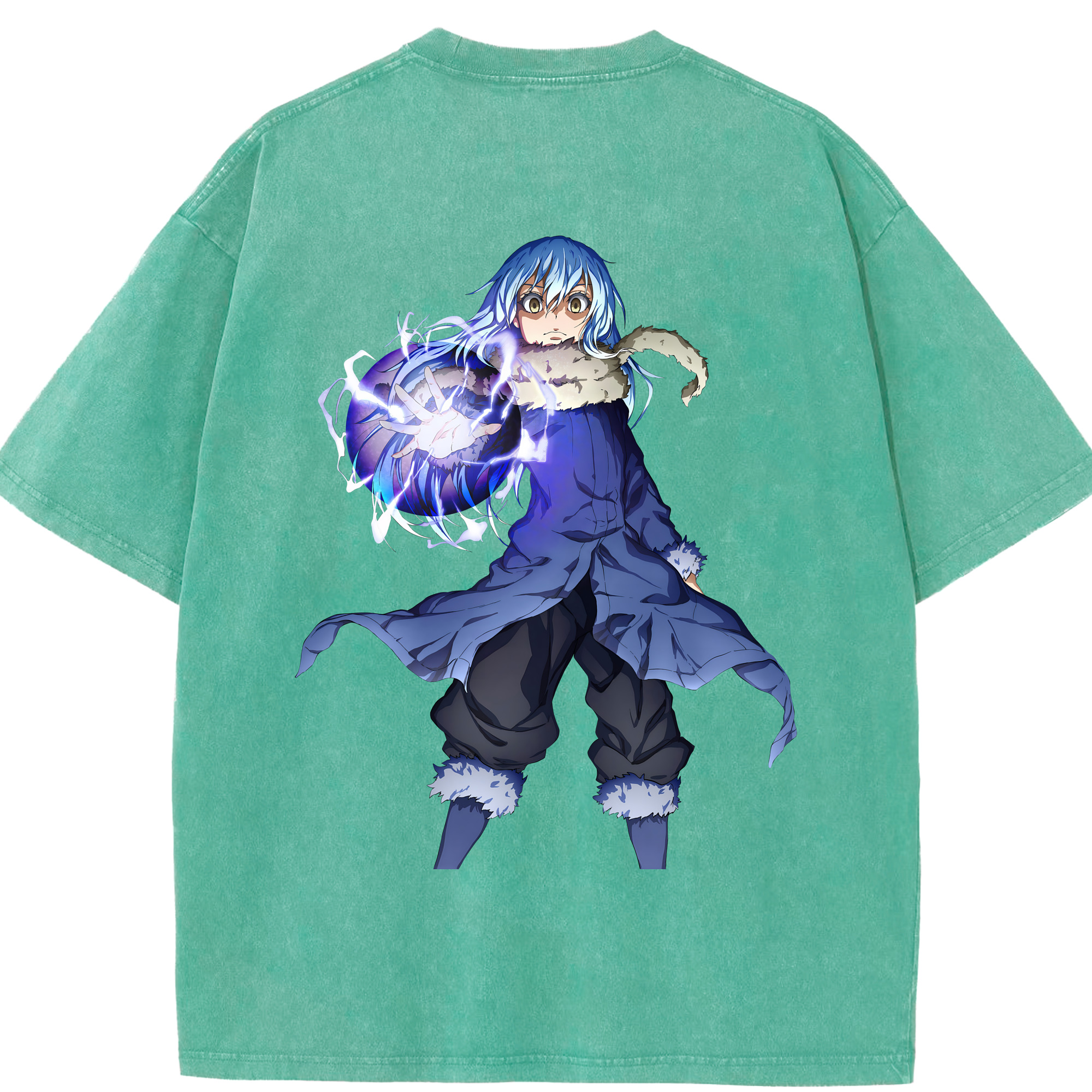 （画像用） 転スラ Regarding Reincarnated to Slime 綿100% ヴィンテージ風 半袖Tシャツ（背面プリント）